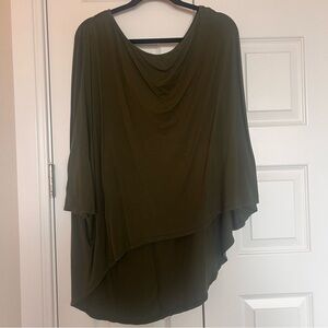 Isaac Liev Olive Green Hi-Lo Top